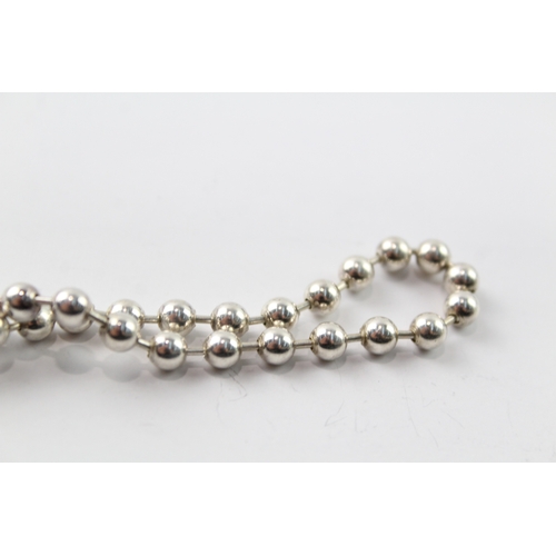 284 - Gucci Sterling Silver Ball Link Bracelet w/ T-Bar 15g