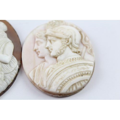 287 - Collection of Shell Cameo Panels inc. Roman, Zeus x 2 30g