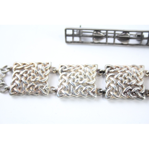 301 - Collection of Sterling Silver Celtic Jewellery inc. Celtic Knot, Foliate x 3 31g