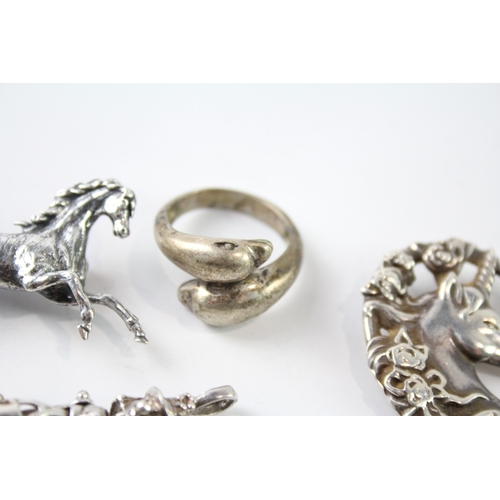 309 - Collection of Sterling Silver Jewellery inc. Clown, Unicorn, Animal x 5 44g