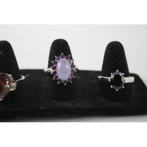 313 - Collection of Sterling Silver Gemstone Rings inc. Ametrine, Sapphire x 8 32g