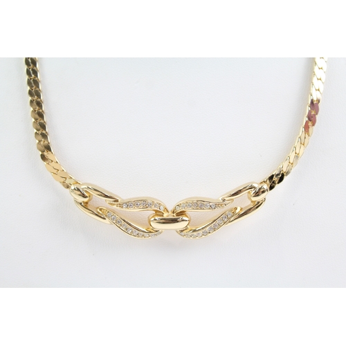 252 - Christian Dior Gold Tone Collar Necklace 26g