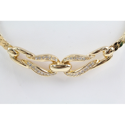 252 - Christian Dior Gold Tone Collar Necklace 26g