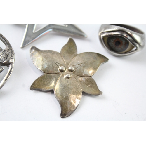 318 - Collection of Sterling Silver Jewellery inc. Kit Heath, Mexico, Eye x 4 37g