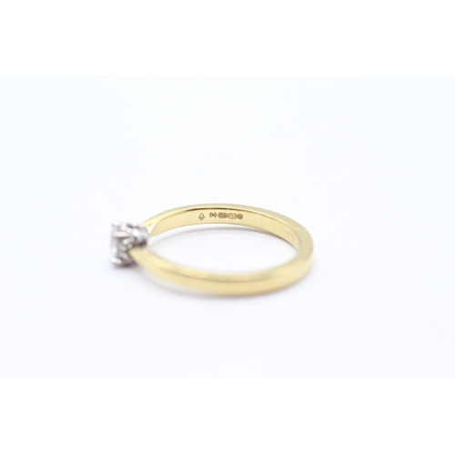 147 - 18ct gold diamond solitaire ring (3.8g) Size P