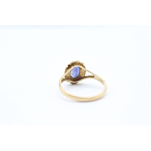 149 - 9ct gold iolite dress ring (2.2g) Size Q