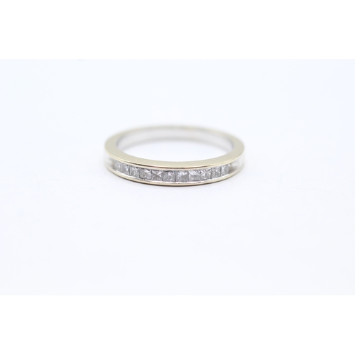 151 - 18ct gold princess cut diamond half eternity ring (2.7g) Size K