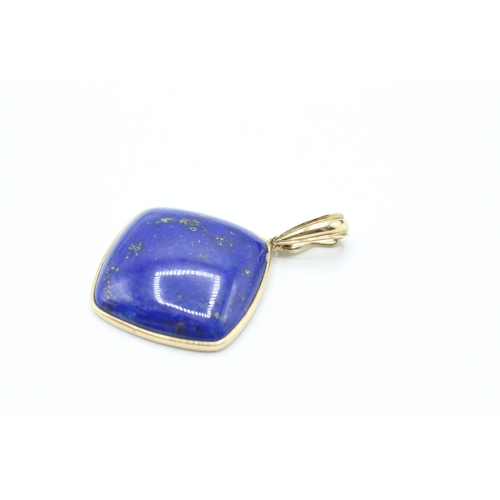 155 - 9ct gold lapis lazuli pendant (6.9g)