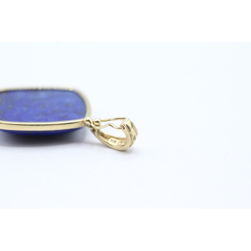 155 - 9ct gold lapis lazuli pendant (6.9g)