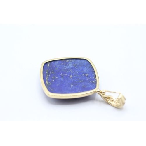 155 - 9ct gold lapis lazuli pendant (6.9g)