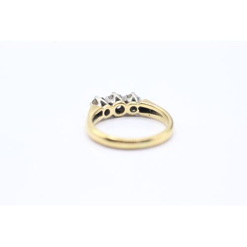 163 - 18ct gold diamond trilogy ring (3.4g) Size J 1/2