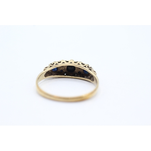 184 - 9ct gold vintage sapphire dress ring (2g) Size O