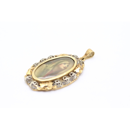 191 - 18ct gold antique female portrait pendant (2.8g)