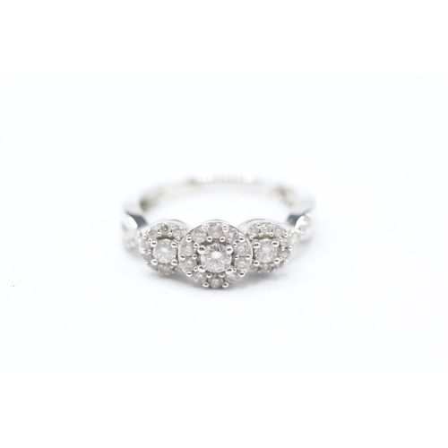 208 - 18ct white gold diamond ring (3.7g) Size M 1/2