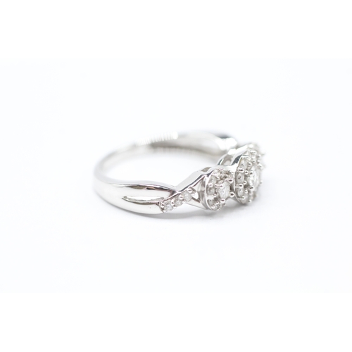 208 - 18ct white gold diamond ring (3.7g) Size M 1/2