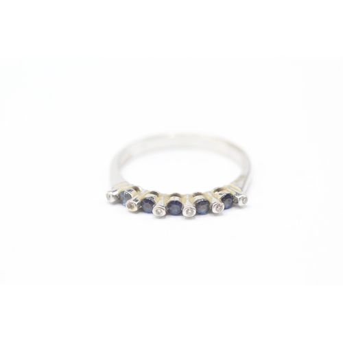 218 - 18ct gold sapphire & diamond half eternity ring (as seen) (2.4g) Size M 1/2