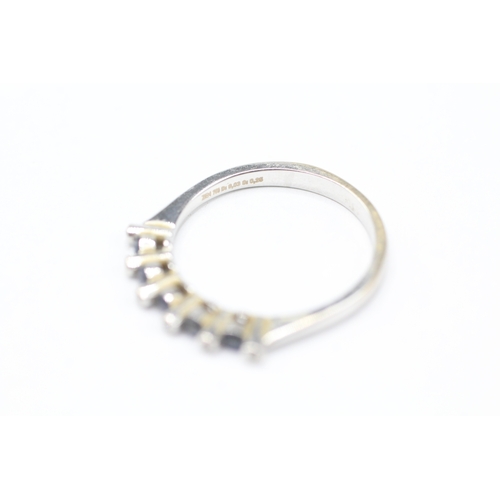 218 - 18ct gold sapphire & diamond half eternity ring (as seen) (2.4g) Size M 1/2