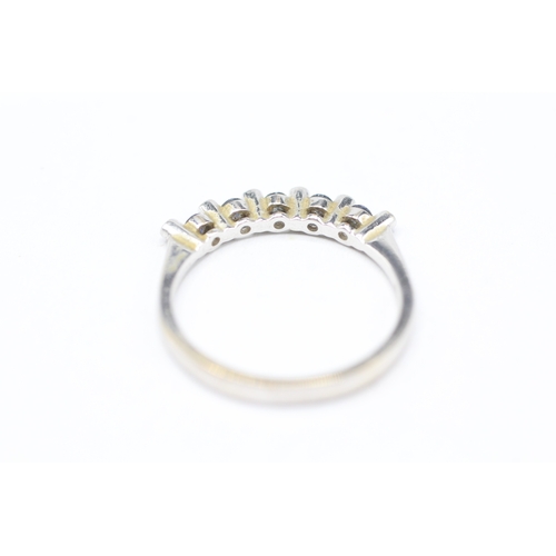 218 - 18ct gold sapphire & diamond half eternity ring (as seen) (2.4g) Size M 1/2