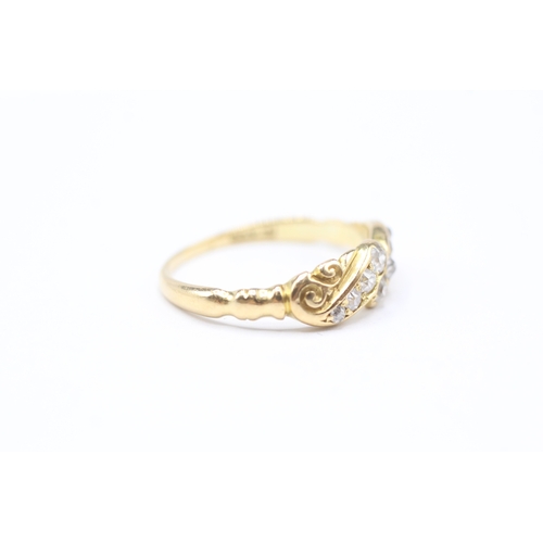 220 - 18ct gold vintage diamond dress ring (2.5g) Size N