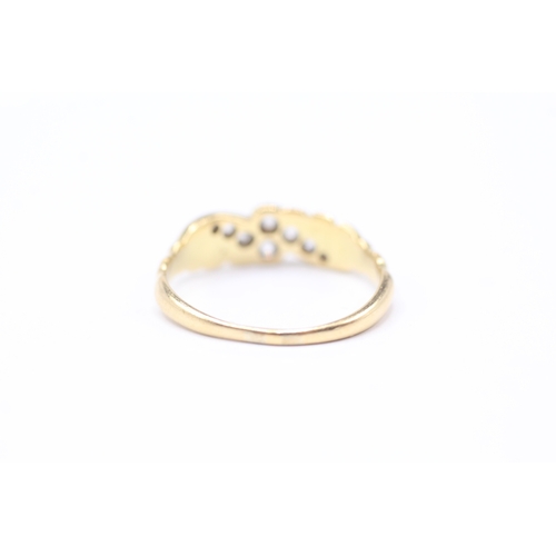 220 - 18ct gold vintage diamond dress ring (2.5g) Size N