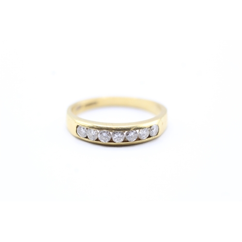 25 - 18ct gold diamond channel setting ring (3.8g) Size P