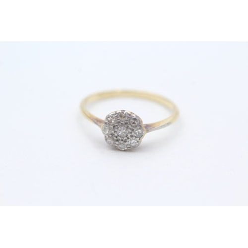 28 - 18ct gold diamond cluster ring (1.7g) Size N