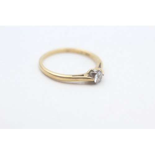 31 - 18ct gold diamond single stone ring (1.9g) Size N