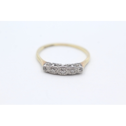 34 - 18ct gold diamond five stone ring (2.2g) Size Q 1/2