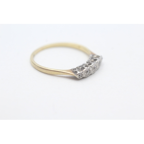 34 - 18ct gold diamond five stone ring (2.2g) Size Q 1/2