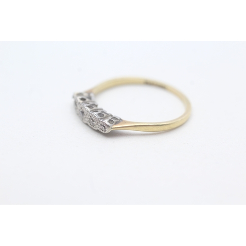 34 - 18ct gold diamond five stone ring (2.2g) Size Q 1/2