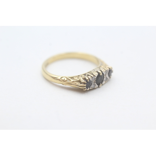 38 - 18ct gold boat ring (3.6g) Size L