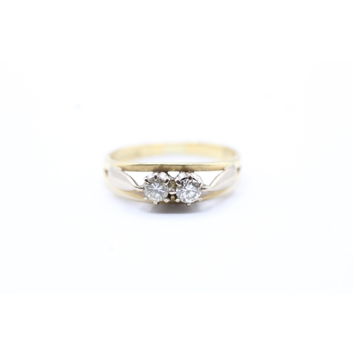 52 - 18ct gold diamond set dress ring (3g) Size N 1/2