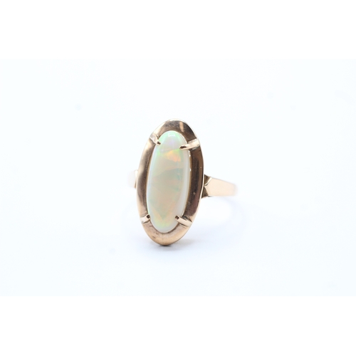 68 - 14ct gold opal dress ring (3.4g) Size N