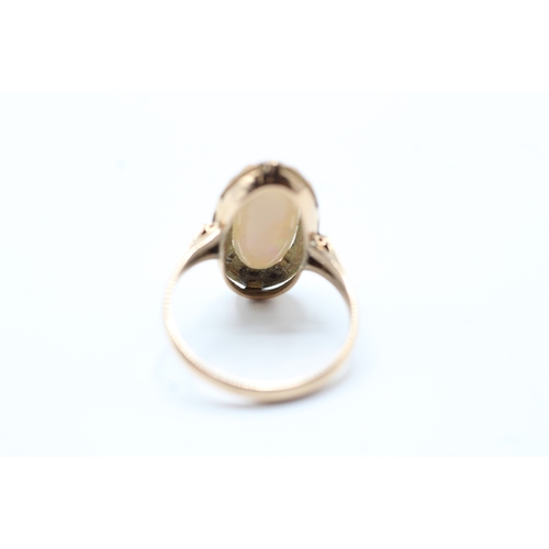 68 - 14ct gold opal dress ring (3.4g) Size N