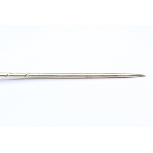 83 - 9ct gold antique seed pearl horseshoe stick pin (3.4g)