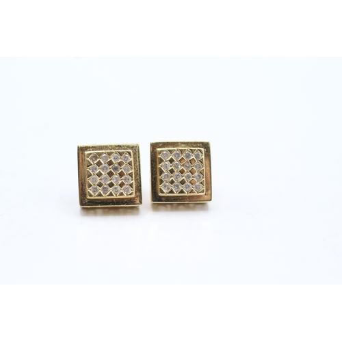 95 - 14ct gold diamond stud earrings (3.7g)