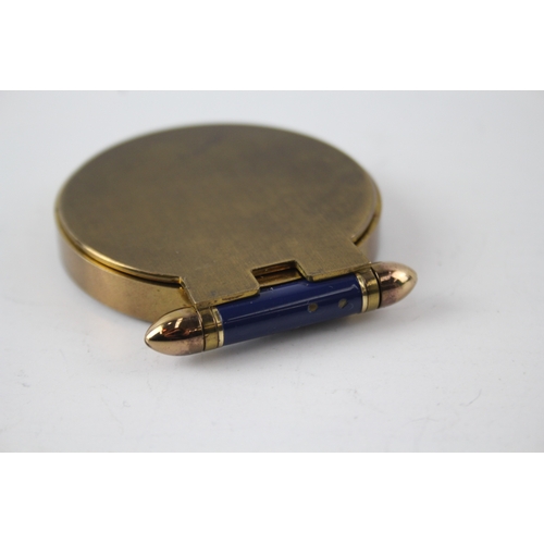 377 - CARTIER Gold Plated & Blue Enamel Ladies Frame / Paperweight