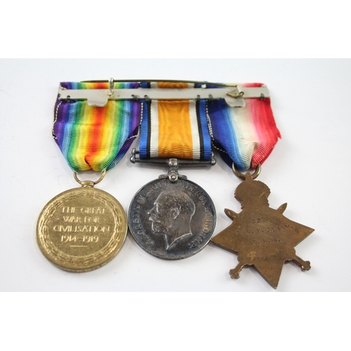 390 - WW1 Mounted 15 Star Medal Trio 1914 - Low Number 558 GNR W. Geary R.H.A - R.A