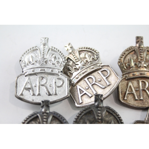 398 - Sterling Silver WW2 ARP Badges Inc Men's & Women's x 6