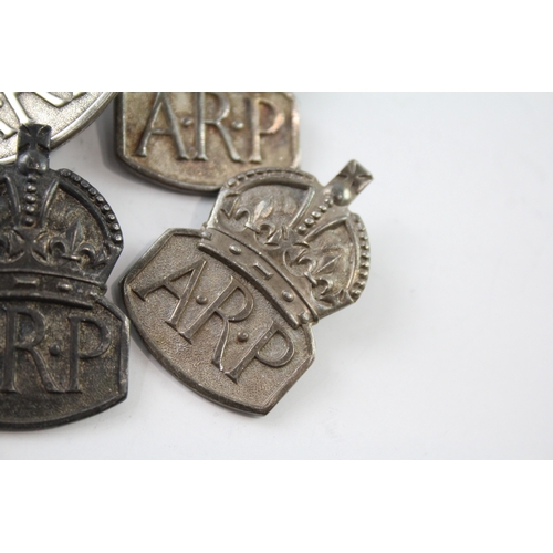 398 - Sterling Silver WW2 ARP Badges Inc Men's & Women's x 6