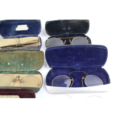 409 - Spectacles & Eyewear Antique / Vintage Inc Pince-Nez, Cases, Plated Joblot