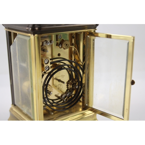 465 - L'Epee Calendar Repeater Brass Carriage Clock Key-Wind