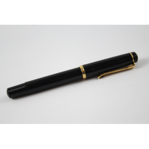 470 - Vintage Pelikan M200 Black Cased Fountain Pen w/ Gold Plate Nib WRITING