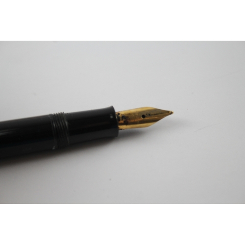 470 - Vintage Pelikan M200 Black Cased Fountain Pen w/ Gold Plate Nib WRITING