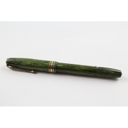 471 - Vintage Conway Stewart 36 Green Fountain Pen w/ 14ct Gold Nib WRITING