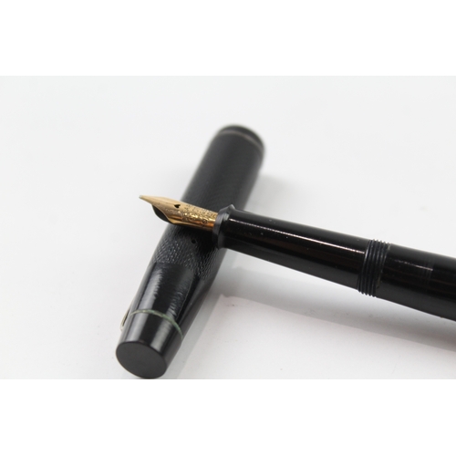 477 - Vintage De La Rue Onoto Black Fountain Pen w/ 14ct Gold Nib WRITING