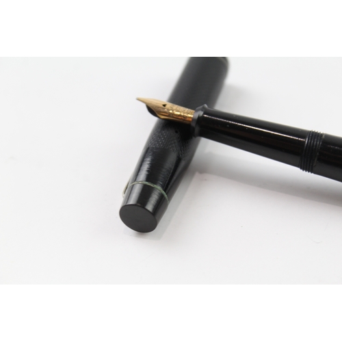 477 - Vintage De La Rue Onoto Black Fountain Pen w/ 14ct Gold Nib WRITING