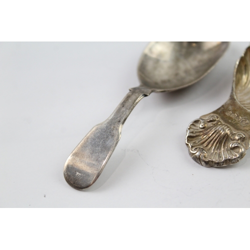 322 - 3 x Antique / Vintage .925 Sterling Silver Caddy Spoons Inc Georgian Etc (43g)