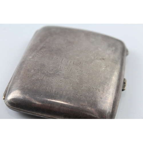 325 - Antique Hallmarked 1911 Birmingham Sterling Silver Cigarette Case (83g)