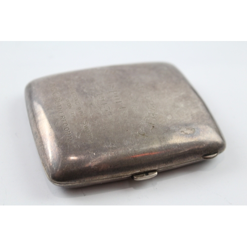 325 - Antique Hallmarked 1911 Birmingham Sterling Silver Cigarette Case (83g)